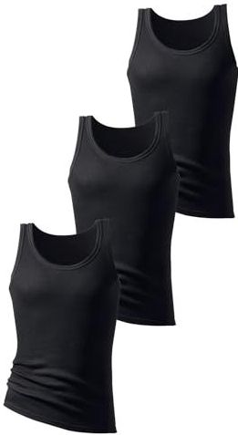 Zwart - Tanktop - Mouwloos - Diepe Ronde Hals - Zonder Zijnaden