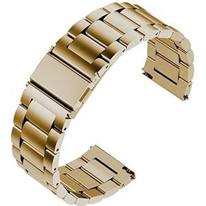 mumbi Horlogeband van roestvrij staal, siliconen of kunstleer, breedtes, goud, 18mm, roestvrij staal