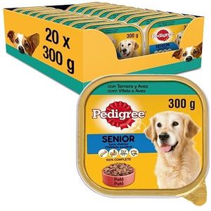 PEDIGREE vochtige voerslang voor volwassen honden, kalfssmaak en vogels (verpakking van 20 x 300 g)