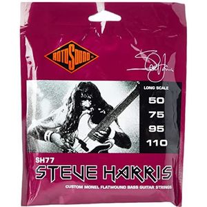 Rotosound snaren voor elektrische bas JAZZ 77 MONEL FLATWOUND 4-str. SH77 STEVE HARRIS FLATW Custom 50-110