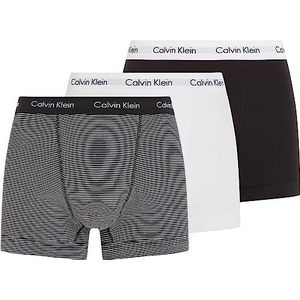 Calvin Klein heren Boxer Briefs 3p kofferbak, Wit/B&w Streep/Zwart, XL