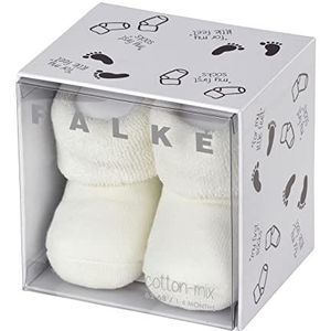 FALKE Uniseks-baby Sokken Erstling B SO Katoen eenkleurig 1 Paar, Wit (Off-White 2040), 50-56