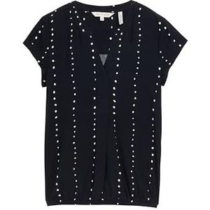 TOM TAILOR - 1045238 - Damesblouse - Marineblauw - Gestippeld