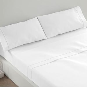 Burrito Blanco Witte beddengoedset met grijze rand 685, voor 200 cm brede bedden (+ beschikbare maten), beddengoed 200 cm, tweepersoonsbed 200 cm