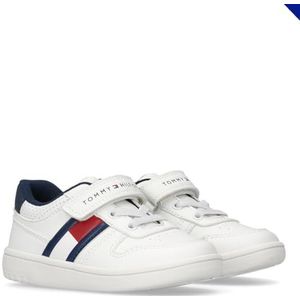 Tommy Hilfiger Skyler Sneakers voor kinderen, uniseks, wit/blauw, 20 EU, Wit Blauw, 20 EU