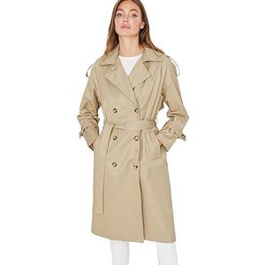 Trendyol - Normale Trenchcoat - Bruin - Waterafstotend - Met Riem