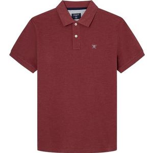 Hackett London Heren Slim Fit Logo Polo Shirt, Rood (stoffig rood), 3XL