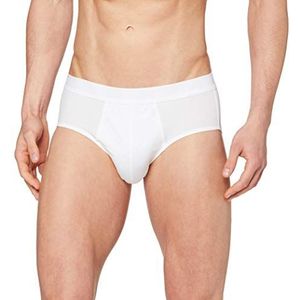 Calida Heren Activity Cotton Midislip van katoen met elastische tailleband slip, wit, 46-48