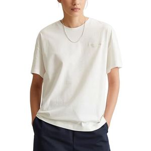 Marc O'Polo Denim dames T-shirt van biologisch katoen met ronde hals, Silky White, S