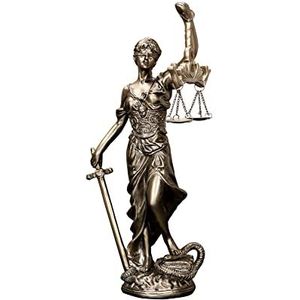 JKUDTQL 12 inch Vrouwe van Justitie Standbeeld Dame Justitie Law Standbeeld Blind Godin van Justitie Sculptuur Schalen van Justitie Standbeeld Griekse Romeinse Engel Justitie Blind Standbeelden voor
