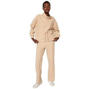 Trendyol Regular sweatshirts voor dames, rechte lange mouwen, beige, M
