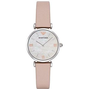 Emporio Armani dames met twee hand roze lederen horloge