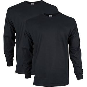 Gildan Unisex T-shirt met lange mouwen van ultra-katoen, stijl G2400 T-shirt (3-pack), zwart (2-pack), S