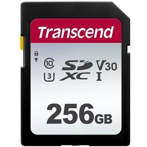 Transcend TS256GSDC300S-E 256GB | SDXC I, C10, U3, V30 geheugenkaart - 95/40 MB/s - retail verpakking