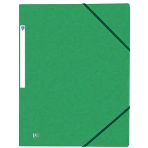 OXFORD 50 stuks mappen, 3 kleppen, top bestand + A4, met elastiek, envelop voor kaarten, groen