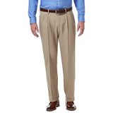 Haggar Heren Premium Comfort Classic Fit Plooi Front Pant Reg. en grote en grote maten jurk, MEDIUM KHAKI, 34W / 29L