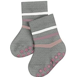 FALKE Uniseks-baby Stopper sokken Multi Stripe B HP Katoen Noppen op de zool 1 Paar, Grijs (Light Grey 3407), 74-80