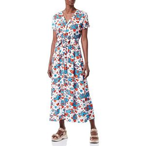 Love Moschino Dames Korte Mouwen Lange Chemisier Jurken Dress, Wit Rood Blauw Geel Zwart, 42