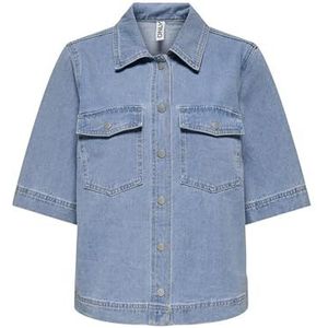 ONLY Dames Onlbelle S/S Shirt DNM Gua Noos, blauw (light blue denim), XXS