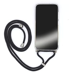 Transparante beschermhoes voor Samsung Galaxy A33 5G, met omhangband/schouderriem, telefoonkabel, zwart