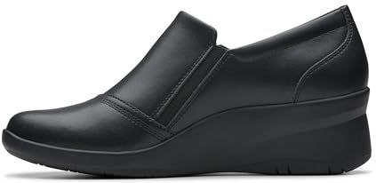 Clarks Premium Dames Suttyn Zip Loafer, zwart leer, 4 UK, Zwart leder, 37 EU