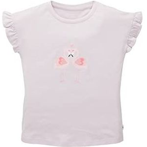 TOM TAILOR T-shirt voor meisjes met ruches en print, 31662 - Charming Lavender, 116 cm
