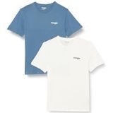 Wrangler - Regular-Fit T-shirts - Blauw en Wit - Katoen