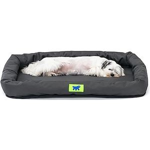 Ferplast Hondenbed Hondenkussen Kleine honden Antikrasstof Hondenmand met afneembare hoes Machinewasbaar op 30° Waterdicht hondenmatras 61 x 46 x 5 cm. Zwart