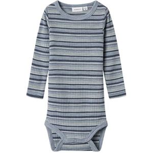 NAME IT Nbmwomi Wool/Modal Ls Body, grijs, 68 cm