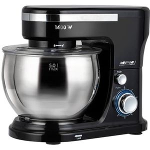 MPM - Planetaire Keukenmachine met 2 Mengkommen 4 & 5 Liter - 1600W Foodprocessor - Zwart