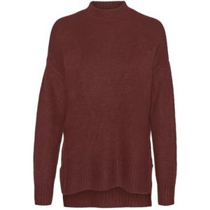 VERO MODA Vmlefile Oversize Boxy Blouse Noos gebreide trui voor dames, Fired Brick/Detail: w. Melange, XS