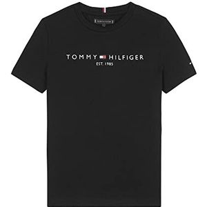 Tommy Hilfiger Uniseks kinderen T-shirts met korte mouwen, Zwart, 7 Jaar