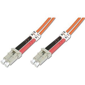 DIGITUS DK-2533-03 – Glasvezelkabel OM2 – 3 m – LC naar LC – Duplex Glasvezelkabel – 1 Gbit/s – MM Multimode Glasvezel LAN-Kabel – Vezeltype: 50/125 µ – Oranje (Orange)
