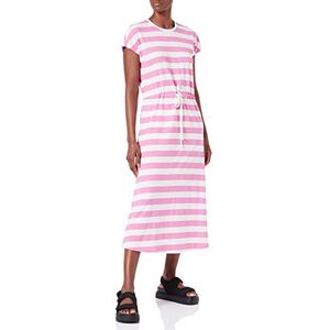 ONLY Onlmay S/S Midi Stripe Dress JRS jurk voor dames, Super Pink/Stripes: cloud dancer (Kia), S