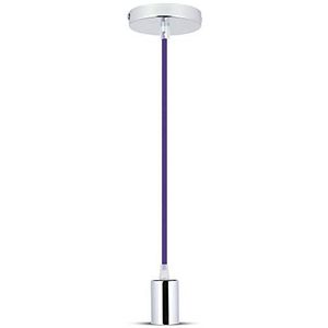 V-TAC SKU.3790 hanglamp, chroom, E27, violet, VT-7338, kunststof en andere materialen, diepte: 60 mm