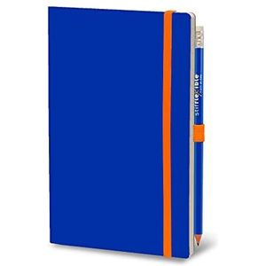Stifflexible aR003S - notitieboek 'BASIC' 9 x 14 cm, 144 pagina's gelinieerd, oranje lint - blauw