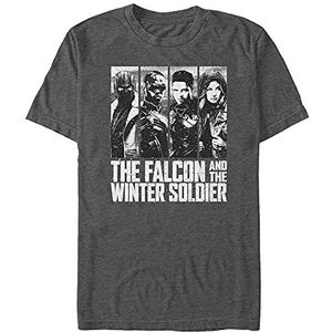 Marvel The Falcon and the Winter Soldier - White out Unisex Crew neck T-Shirt Melange Black M