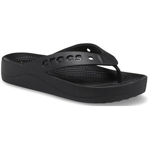 Crocs Baya Plataform Flip Sandaal voor dames, Zwart, 39/40 EU