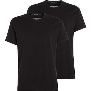 Calvin Klein Heren T-shirts met korte mouwen (verpakking van 2), zwart (zwart), XL