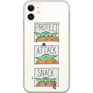 ERT GROUP mobiel telefoonhoesje voor Apple Iphone 11 origineel en officieel erkend Star Wars patroon Baby Yoda 009 optimaal aangepast aan de vorm van de mobiele telefoon, gedeeltelijk bedrukt