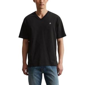 Marc O'Polo Heren T-shirt van biologisch katoen met V-hals, Zwart nieuw, XS