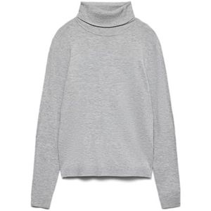 Vero Moda - Vmhappyshine - Gebreide Trui - Grijs - Rolkraag - Lange Mouwen