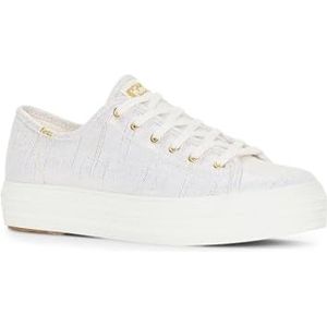 Keds Triple Kick canvas sneakers voor dames, Metallic goudkleurig, 38.5 EU