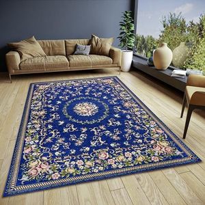 HANSE Home Nour Design Oosterse tapijt, plat weefsel, oosters bloemenpatroon, antislip onderkant, hoogwaardig geweven voor woonkamer, slaapkamer, eetkamer, hal, blauw, meerkleurig, 120 x 180 cm