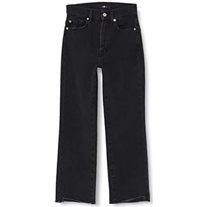 7 For All Mankind Dames Logan Stovepipe Collide with Angled Hem Jeans, zwart, 25W x 25L