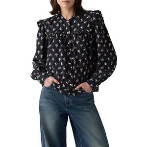 LEVI'S - Hemd - Zwart - Katoen - Lange Mouwen met Volants