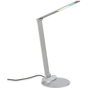 BRILONER - LED tafellamp verstelbaar, tafellamp LED zwenkbaar, bureaulamp touch, kleurtemperatuur instelbaar, dimbaar, zilverkleurig