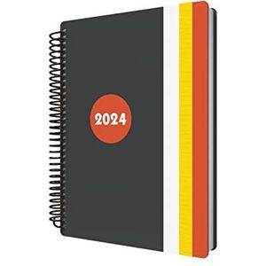 Collins Delta 2024 Agenda A5 Dagboek (met afspraken), lifestyleplanner en organizer voor kantoor, werk, persoonlijk en thuis, agenda van januari tot december 2024, dagelijks oranje, FP51.44-24