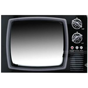 Vacchetti TV-spiegelglas, zwart, rechthoekig, meerkleurig, groot