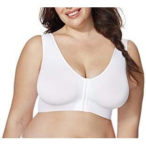 Just My Size Women's Pure Front Close Wire Free W/ Wicking (1274), White, 6X